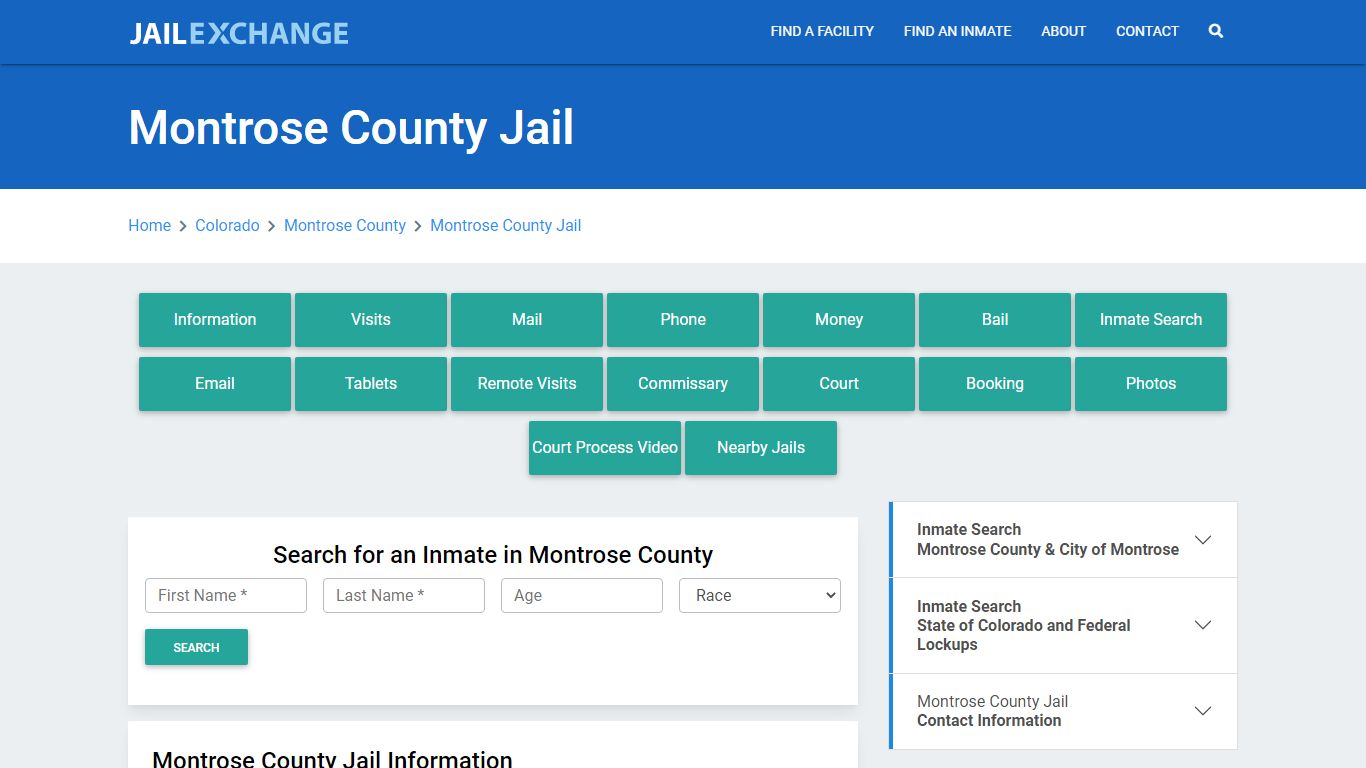 Montrose County Jail Roster Lookup, CO, Inmate Search